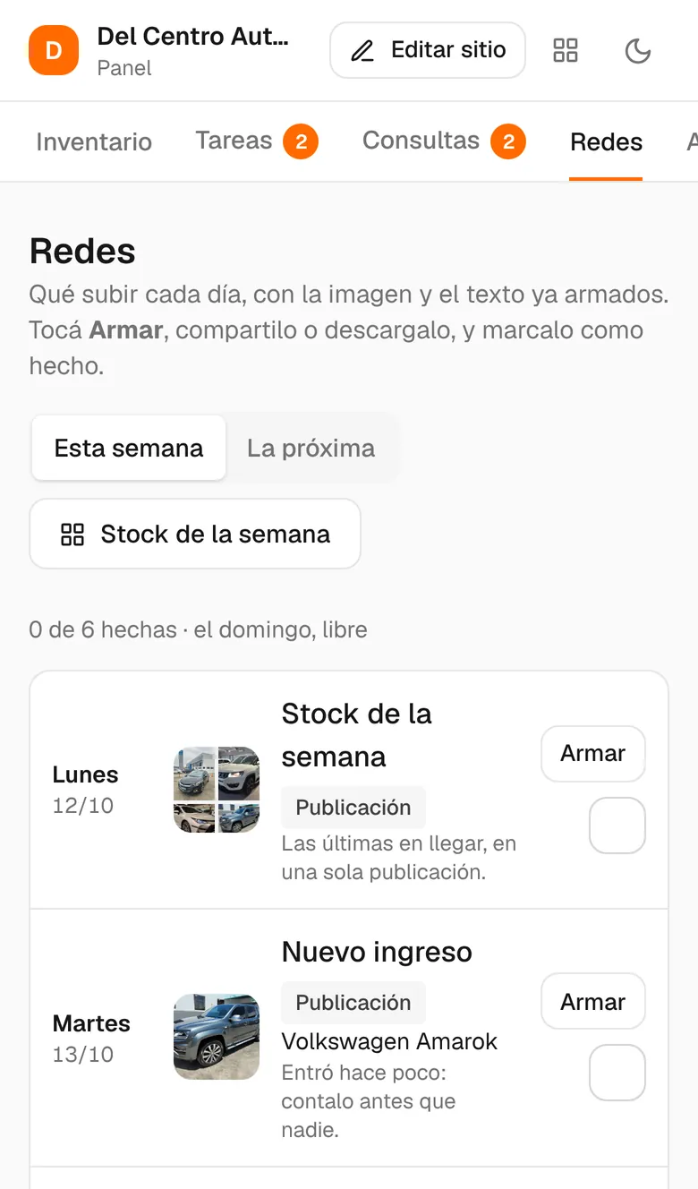 Agenda de qué subir cada día a Instagram